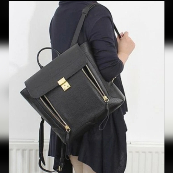 3.1 Phillip Lim Pashli Genuine Black Genuine Leather Backpack Bag main image 5